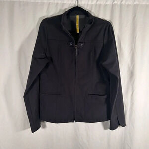 LOLE Jacket Women's 12 Black Full Zip Long Sleeve Mock Neck Front Pockets